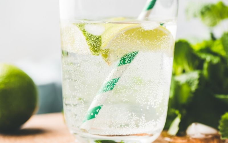 Spiked Sparkling Basil Lemonade