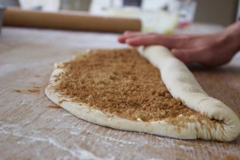 Image of Flour work surface and roll out large blob of coffee...