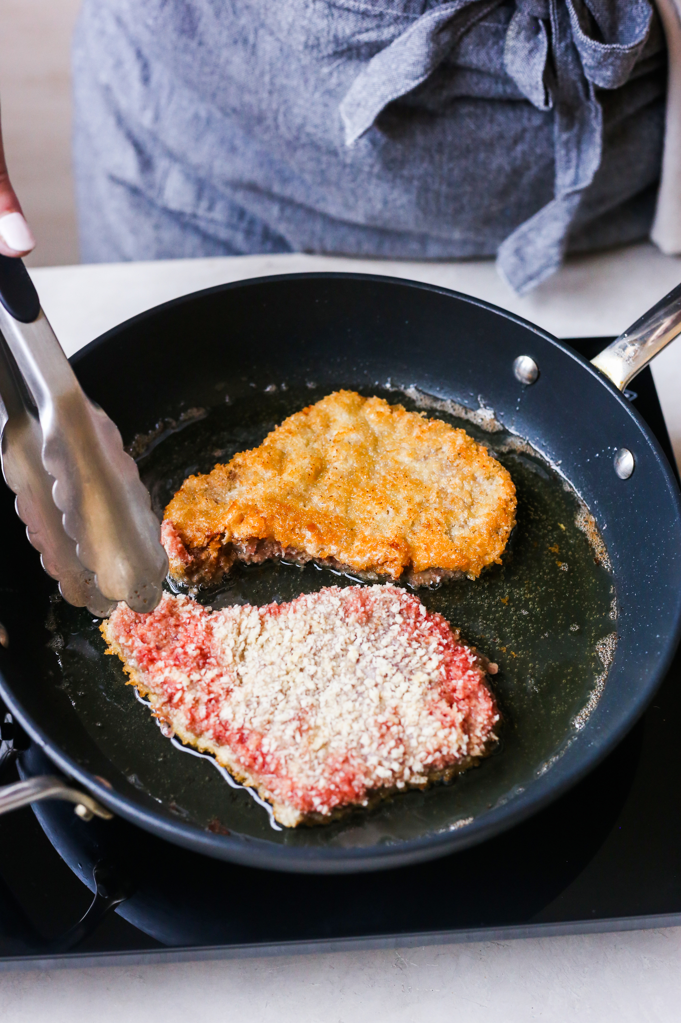 Image of In a large non-stick skillet over medium-high heat add enough...