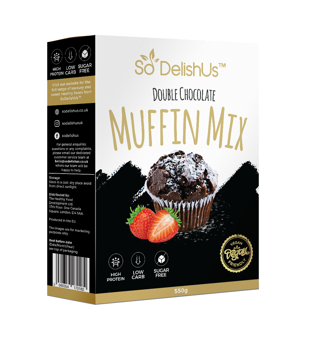 Image of Put the SoDelishUs® Double Chocolate Muffin Mix, the SoDelishUs® Table-top Sweetener...