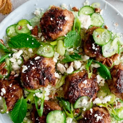 Photo of Moroccan Chicken Meatballs with Parsley Sauce