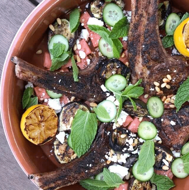 Photo of Grilled Lamb Chops with Watermelon Salad