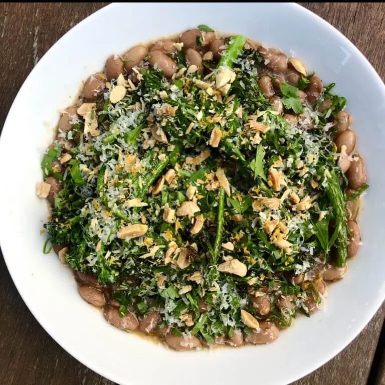 Photo of Beans and Broccolini with Marcona Almonds and Parmesan
