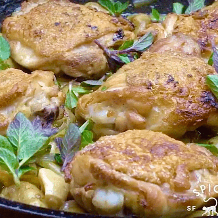 Photo of Baked Crispy Chicken Thighs with Peas and Potatoes