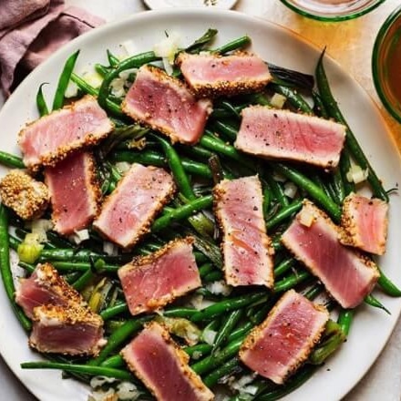 Photo of Miso Sesame Tuna with Crunchy Green Beans