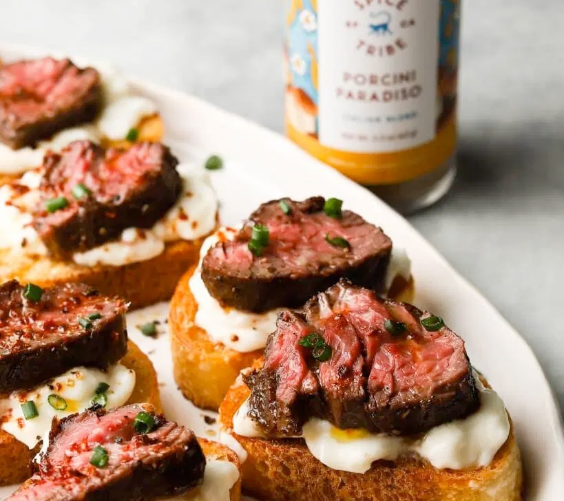 Photo of Burrata and Steak Crostini