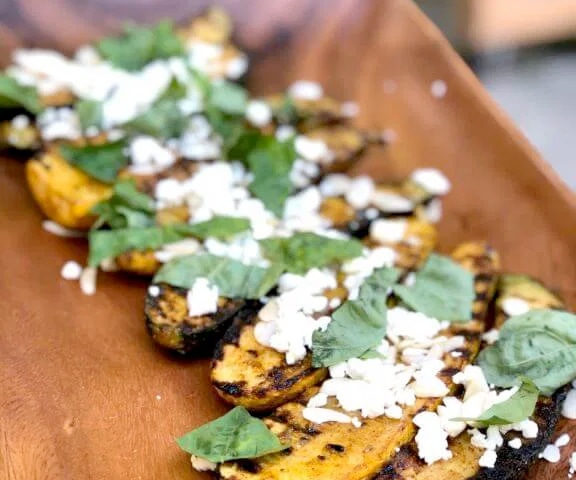 Photo of Grilled Zucchini with Almonds, Goat Cheese and Basil