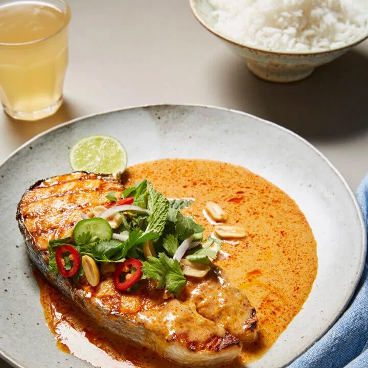 Photo of Salmon Steaks with Red Curry Sauce