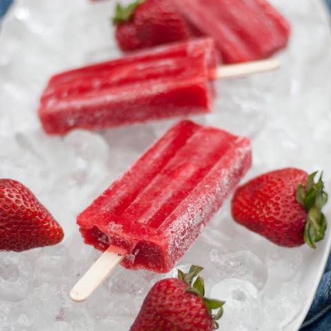 Strawberry Monk Fruit Popsicles