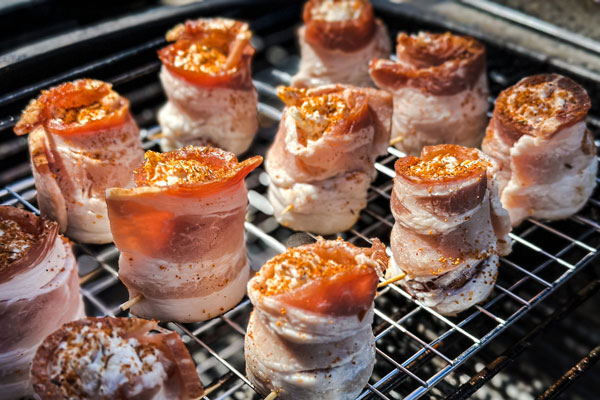 Image of Place pig shots on a wire rack and smoke over...