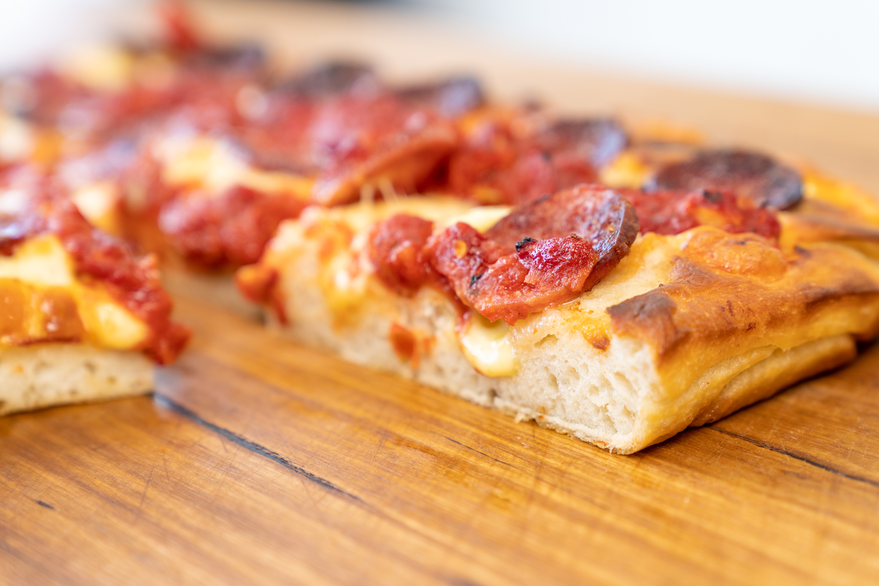 Detroit-style pan pizza