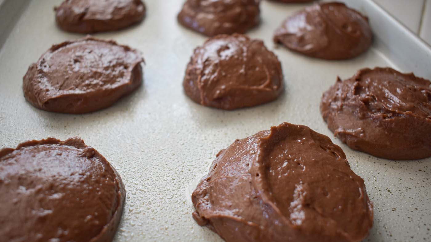 Image of Drop by spoon on cookie sheet. Bake at 350 for...