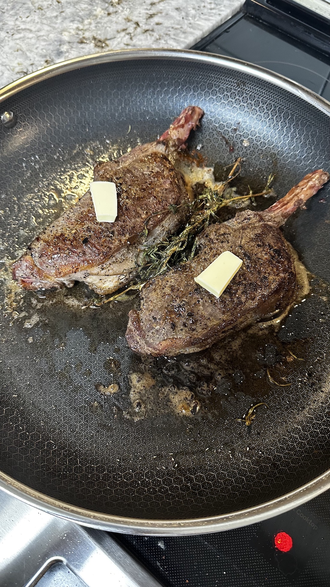 Image of Once you've seasoned your chops and your pan is heated,...