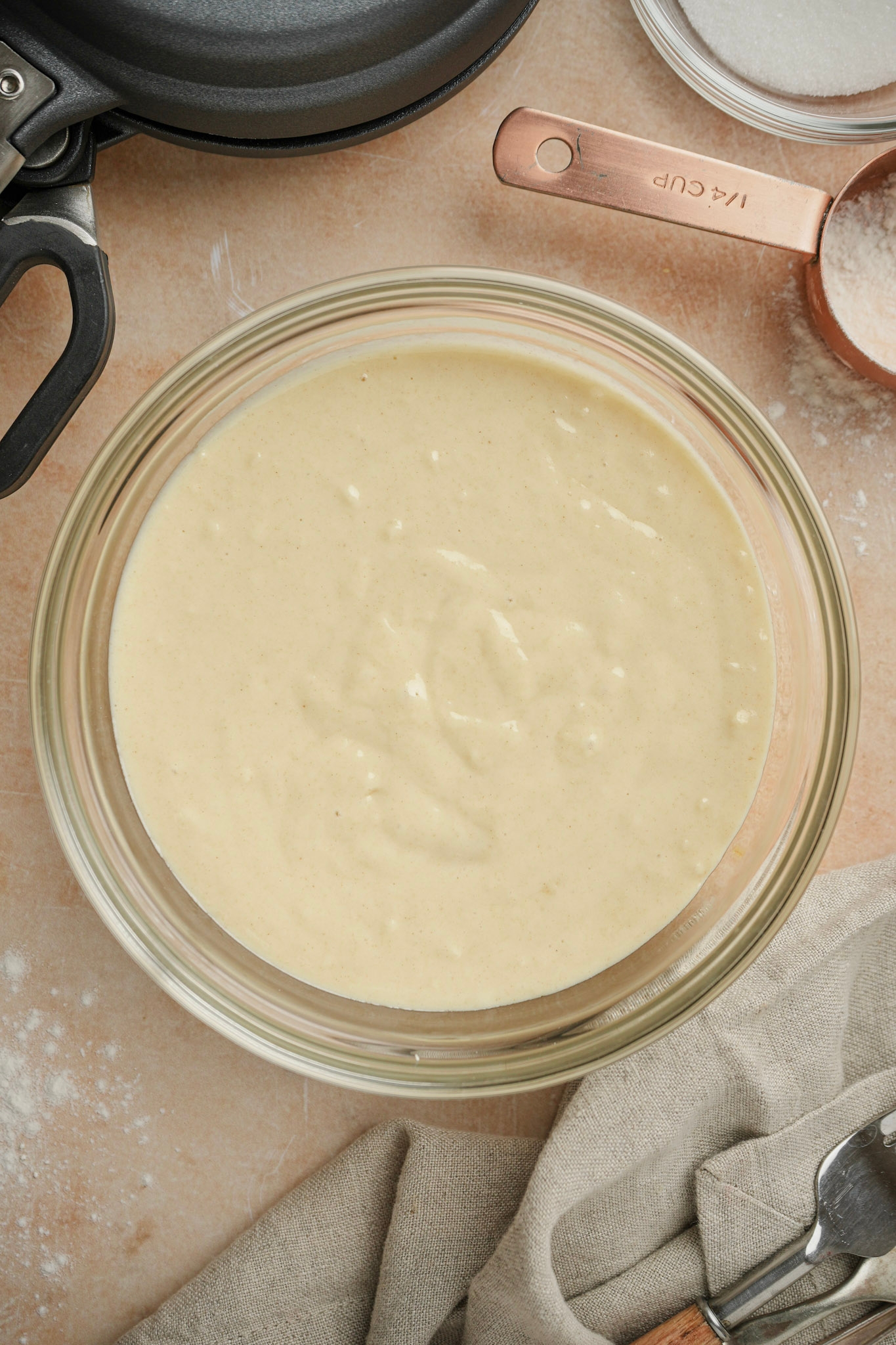 Image of Pour the wet ingredients into the dry ingredients and whisk...