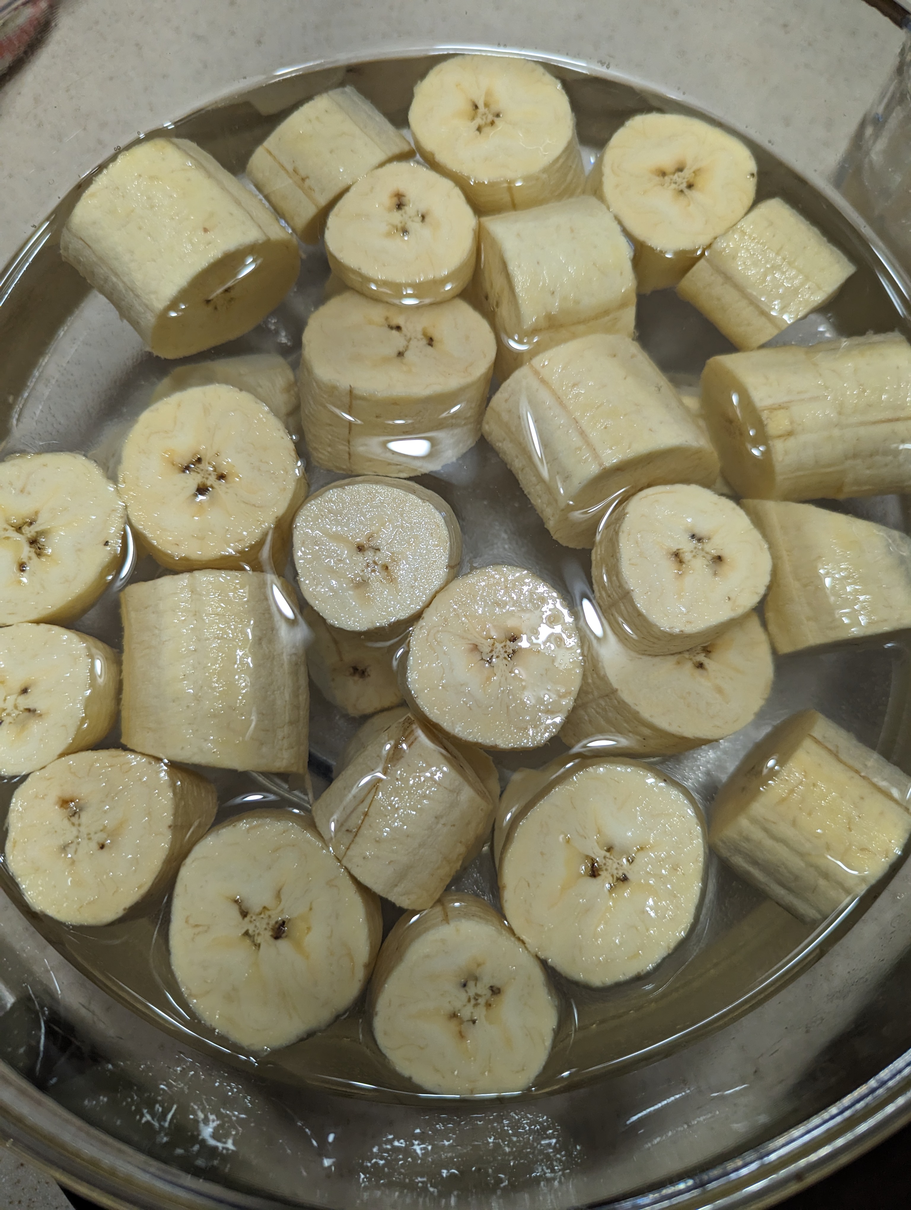 Image of Peel and cut plantains into one-inch slices and soak in...