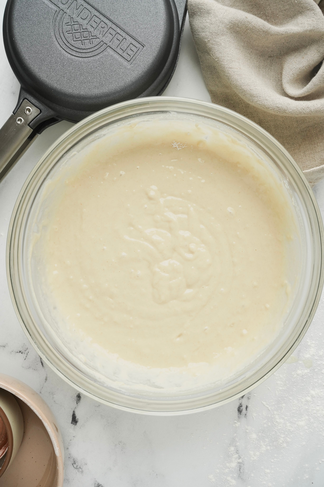 Image of Pour the wet ingredients into the dry ingredients and whisk...