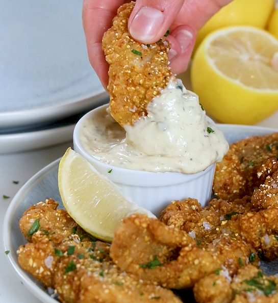 Image of Serve warm with tartar sauce. Enjoy!