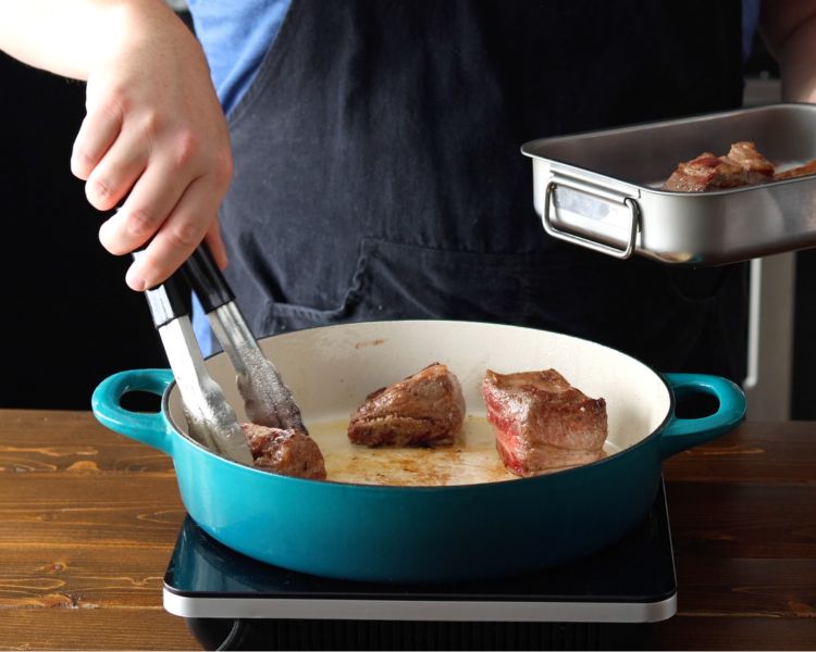 Image of In a pan, brown the short ribs on all sides...