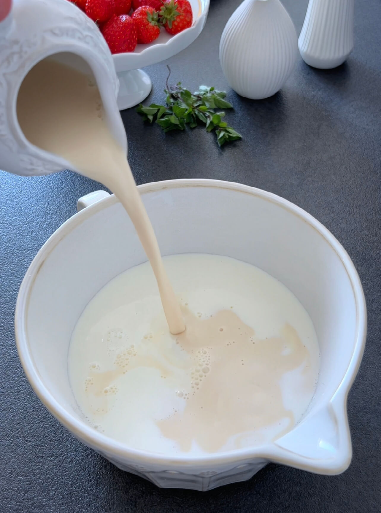 Image of While the cake is cooling, prepare the milk mixture by...