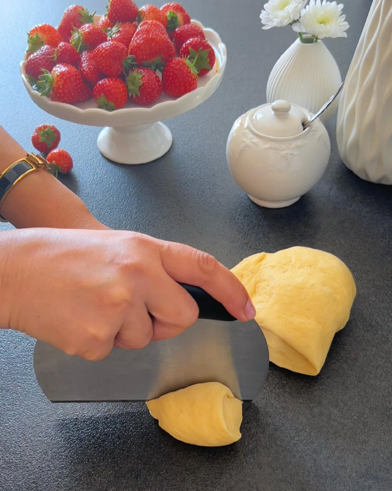 Image of Cut the dough into nine small pieces and shape them...