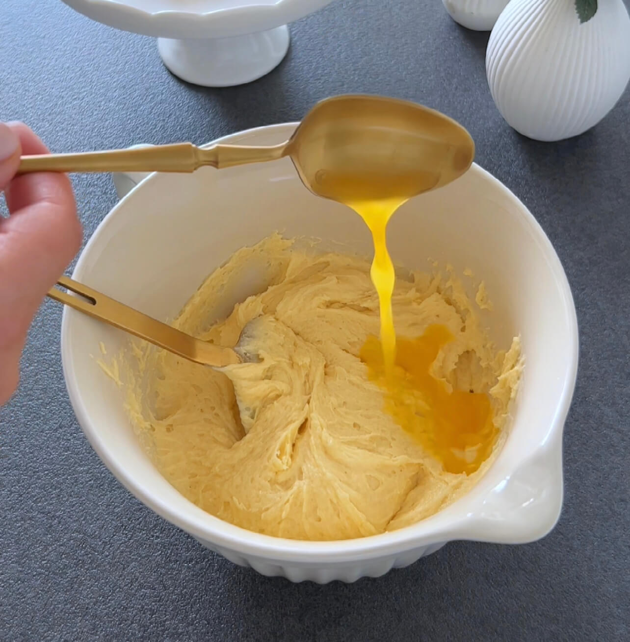 Image of Add mandarin juice and mix to form a smooth dough.