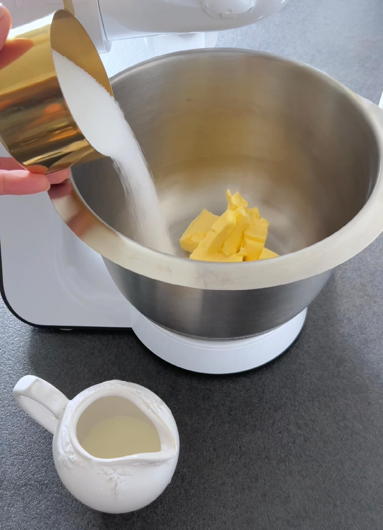 Image of In a larger bowl, beat the soft butter and sugar...