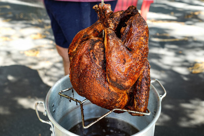 Image of Fry the turkey for about 3 to 4 minutes per...