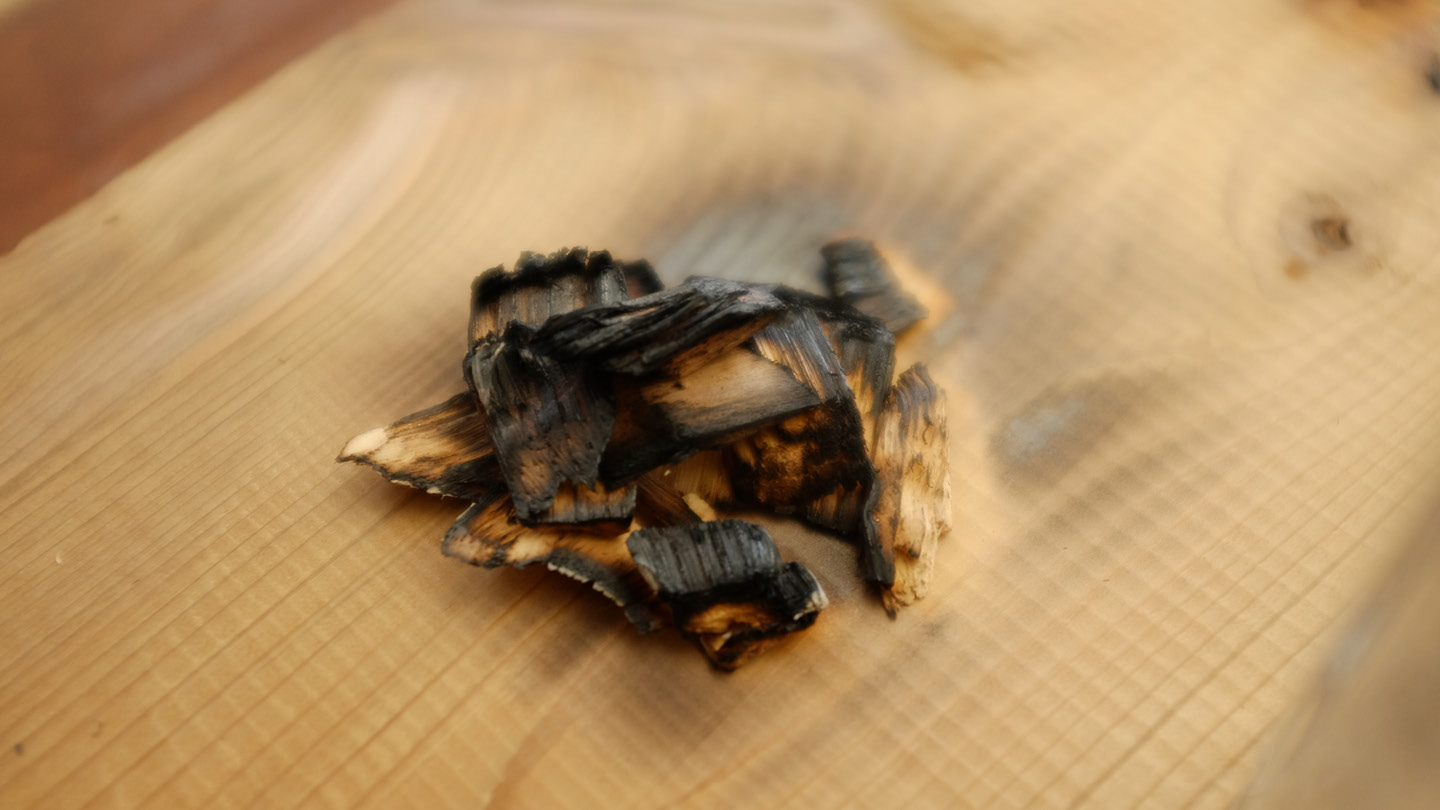 Image of Place a few hickory smoking chips on a Napoleon Cedar...