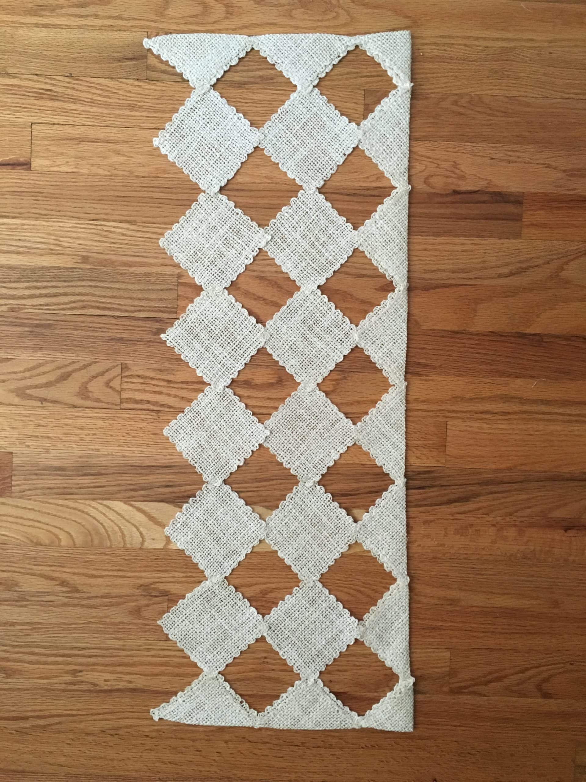 Image of When the edges are complete, fold over the top squares...
