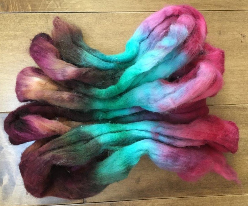 Image of To begin – color selection and fiber prep. The two...