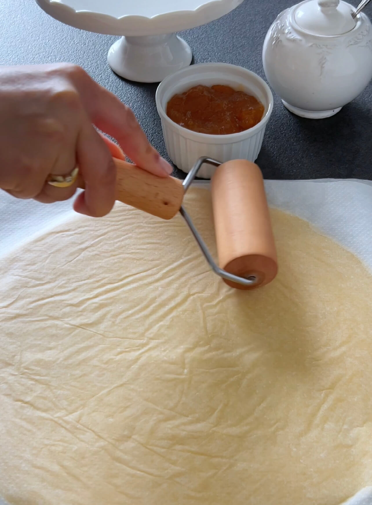 Image of Roll out the dough on a lightly floured surface and...