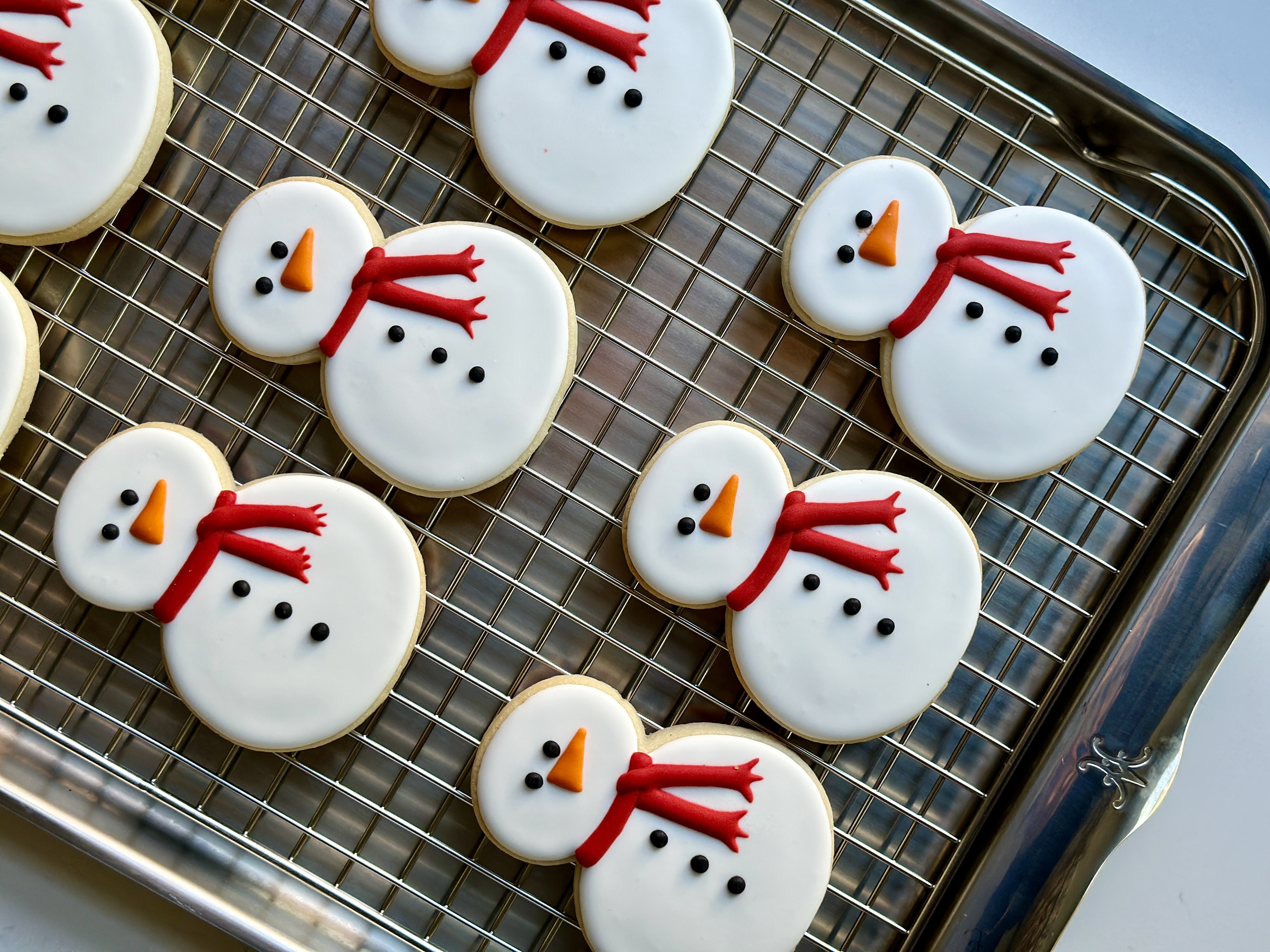 Iced Snowman Sugar Cookies
