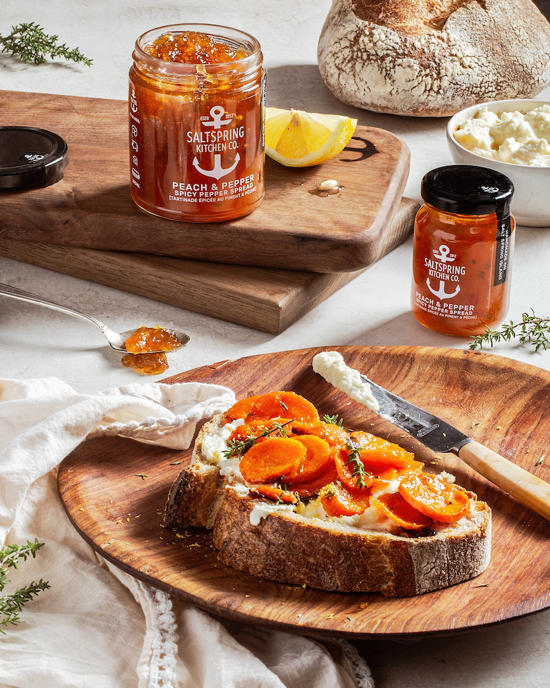 Spicy Carrot & Feta Tartine