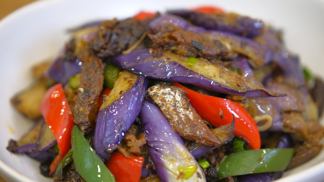 Image of The first recipe is Stir Fry Eggplant with Fried Dace,...