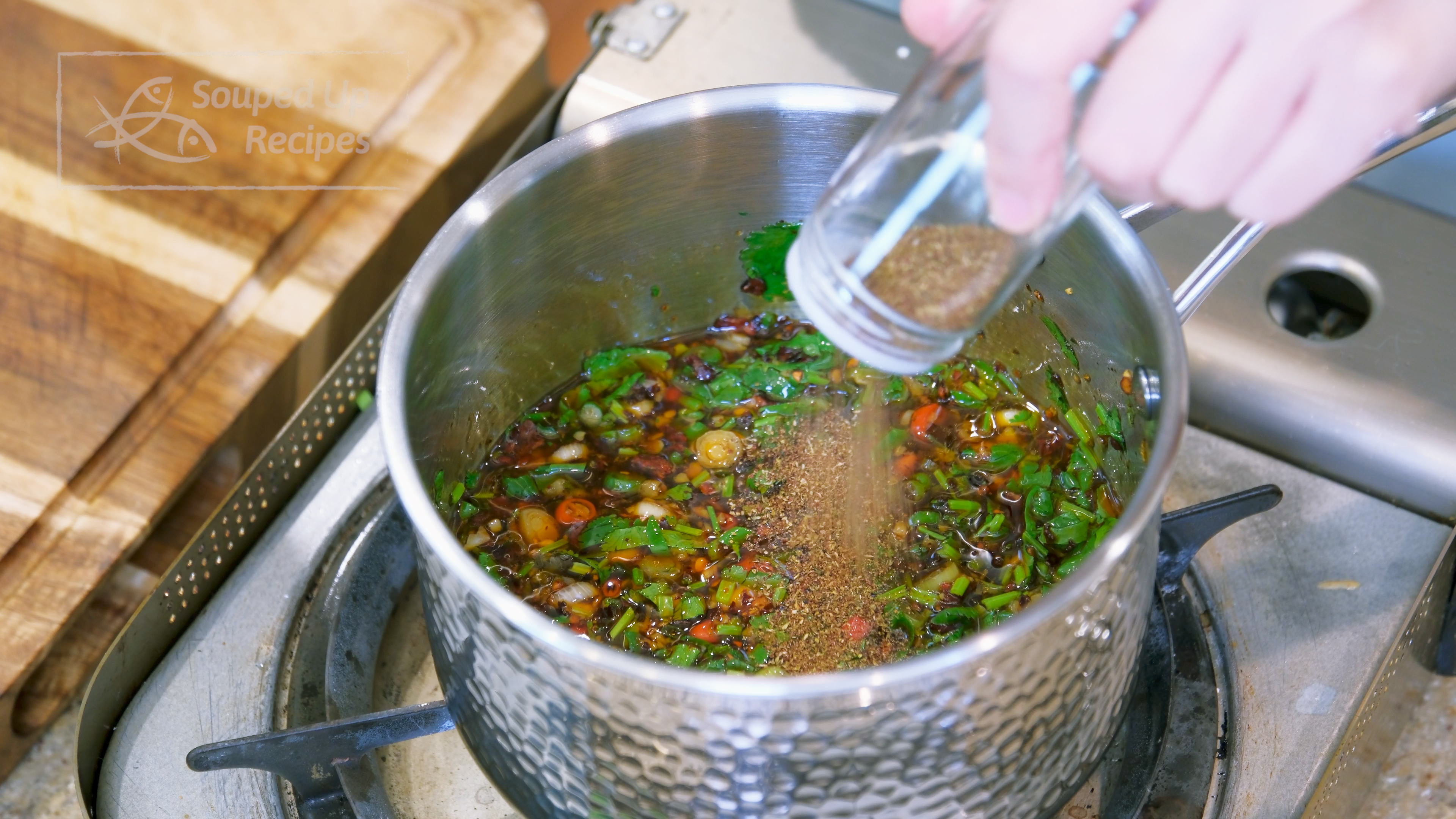 Image of Add minced cilantro and Sichuan peppercorn powder. Mix well and...