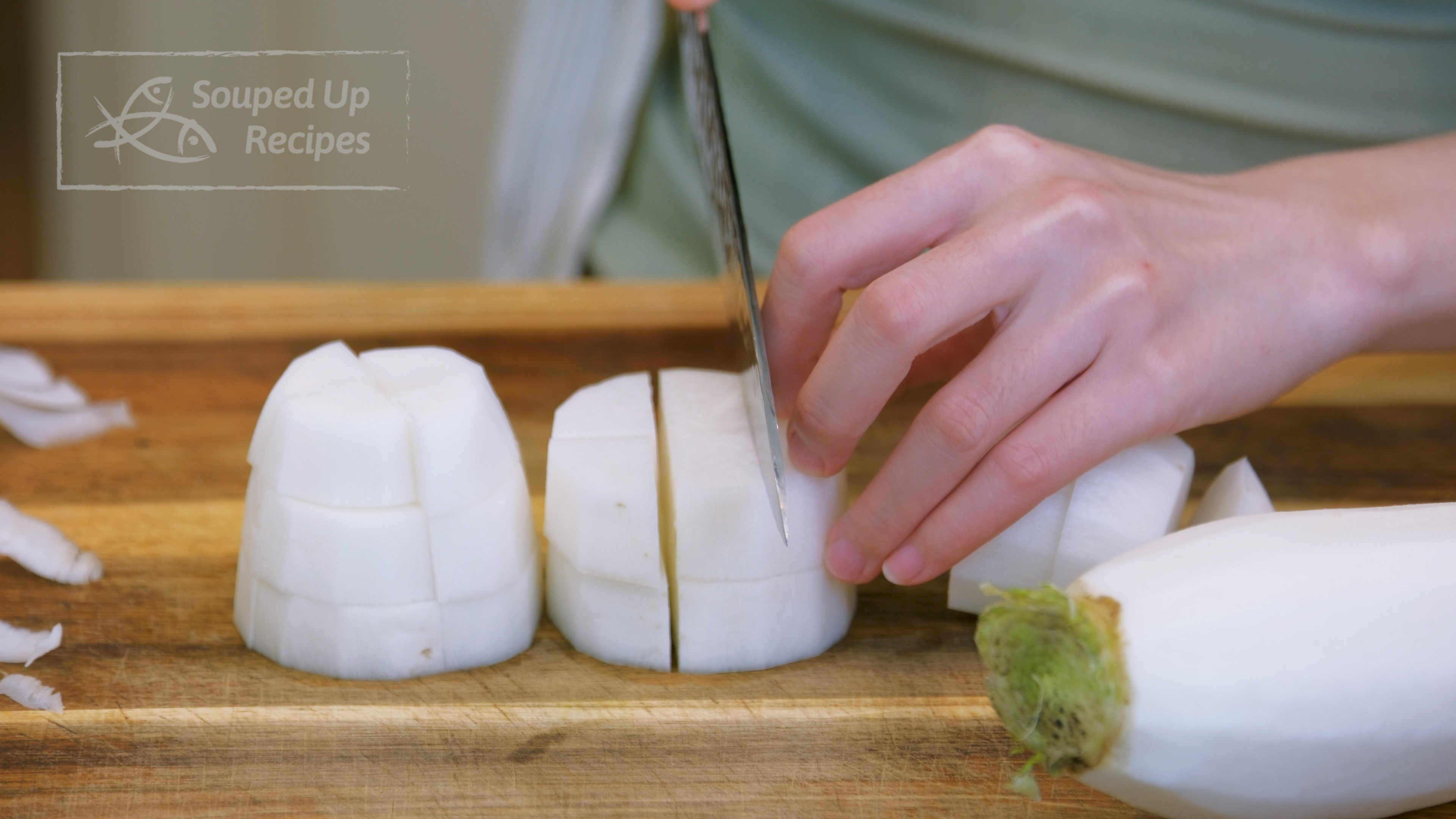 Image of Cut the radish into 2/3-inch thick rounds, then stack the...