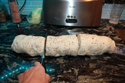 Image of Cut the dough into three equal pieces.