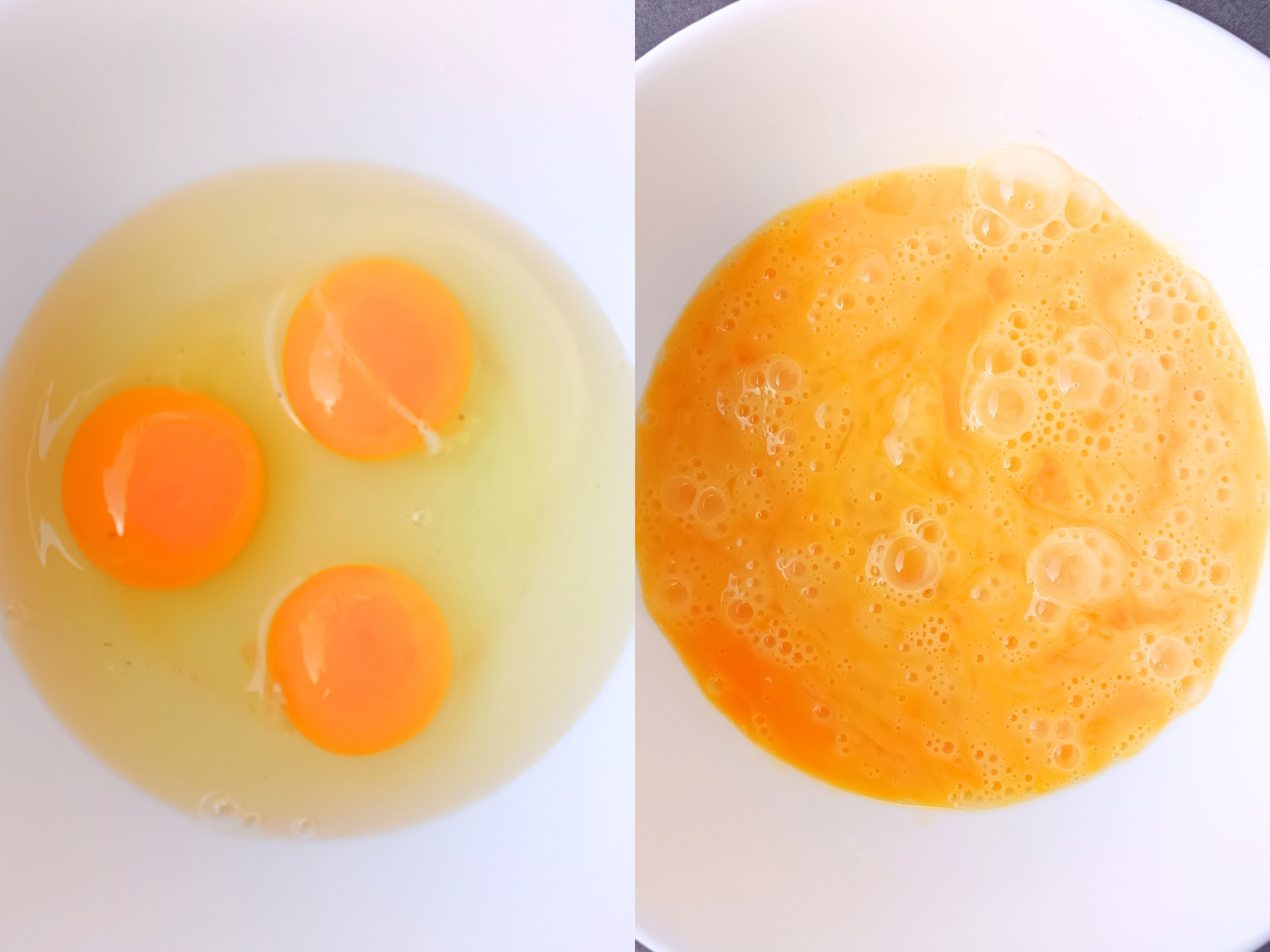 Image of Mettre les œufs entiers dans un saladier. Les battre en...