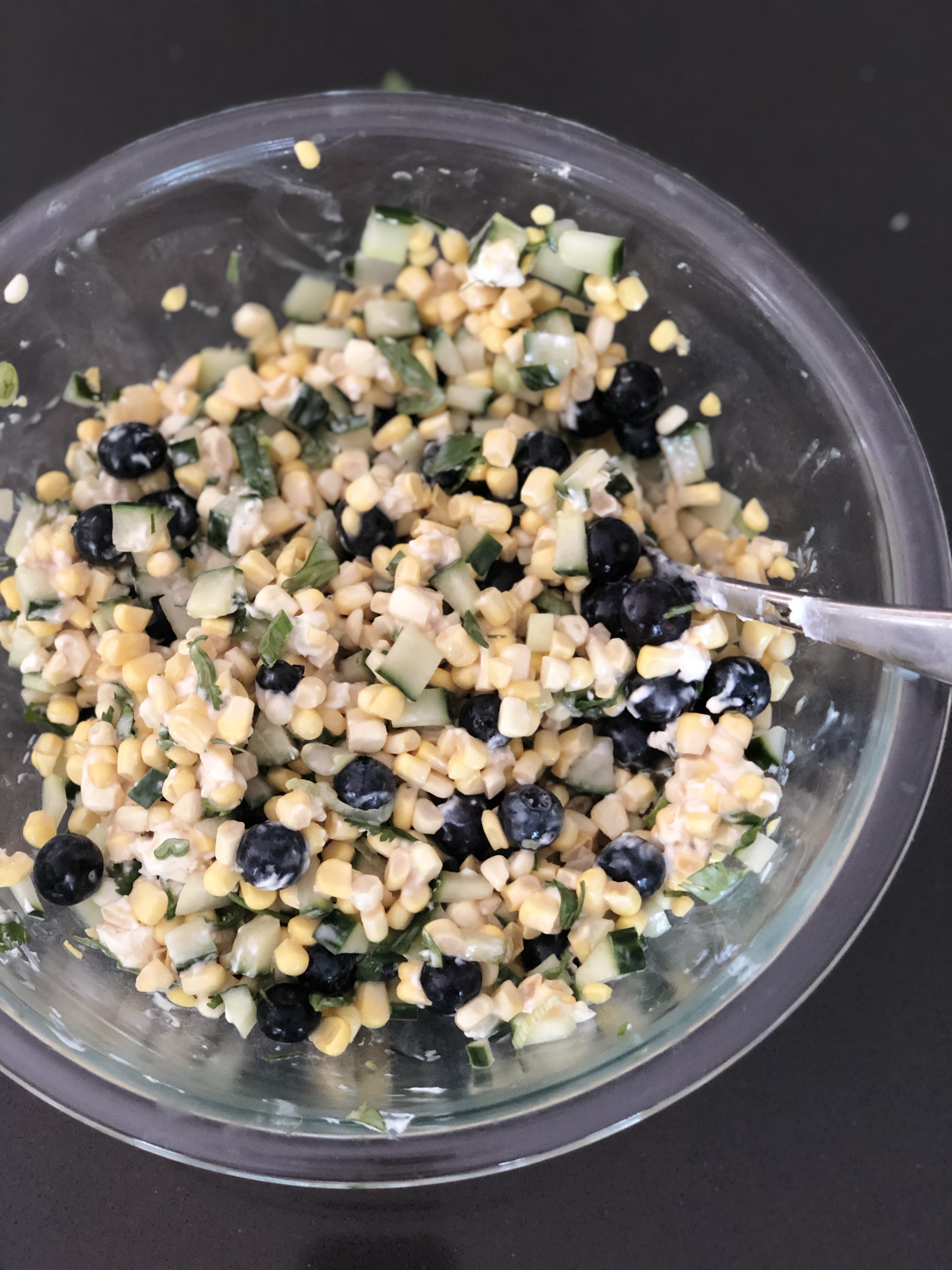 Blueberry, Corn and Feta Salad