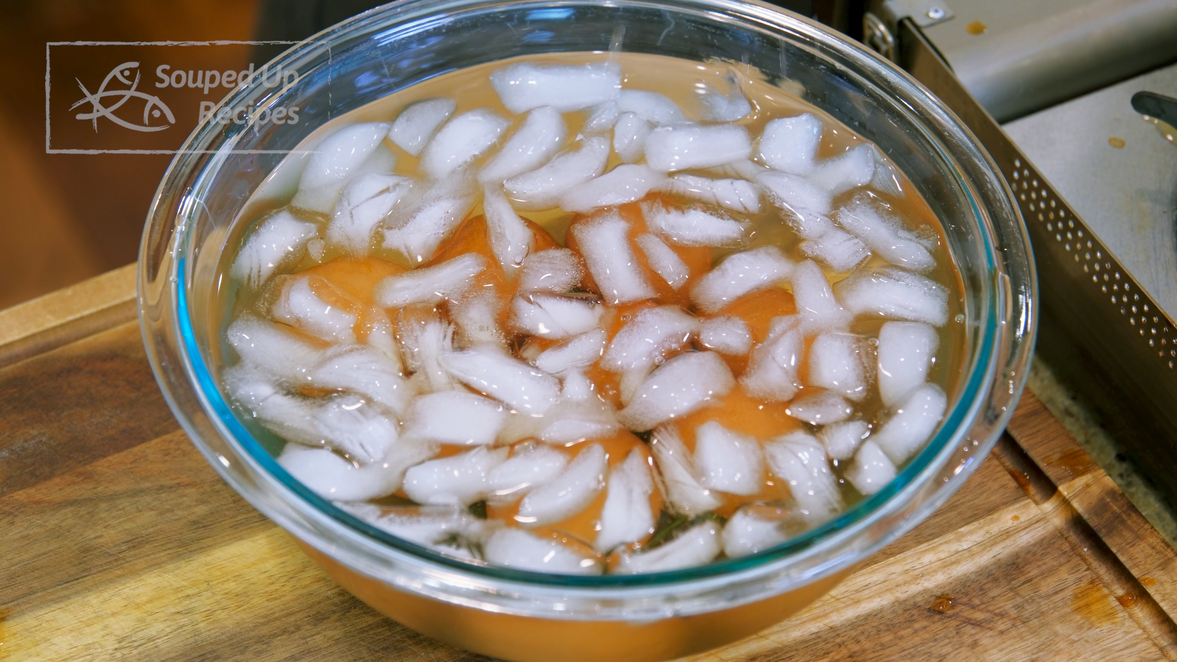 Image of Once done, transfer the eggs into an ice bath for...