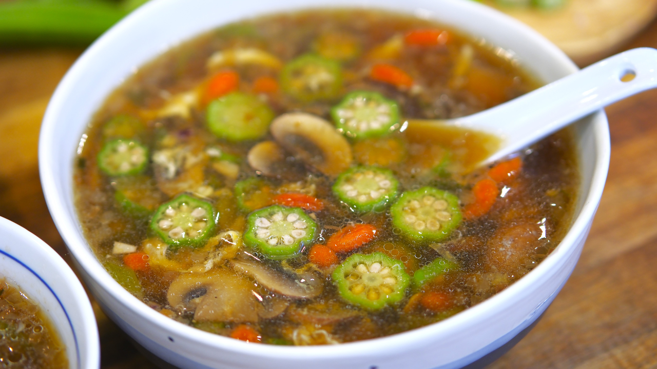 Image of Next, I am going to show my okra mushroom soup...