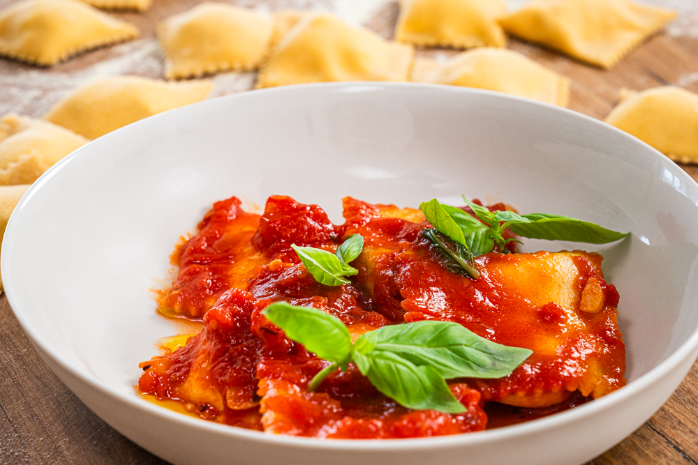 Three cheese ravioli