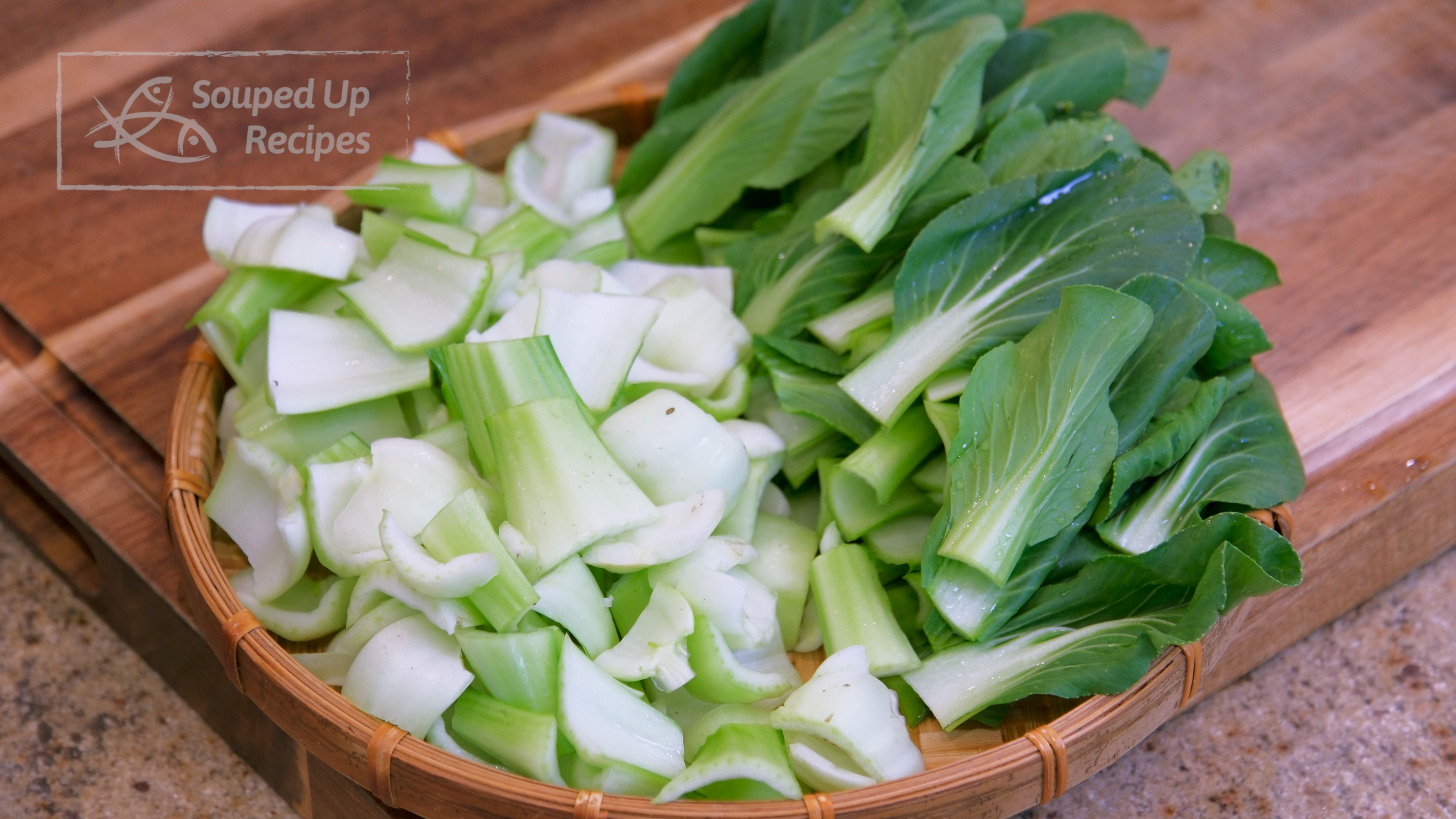 Image of Tear the leaves off the bok choy. Wash and drain...