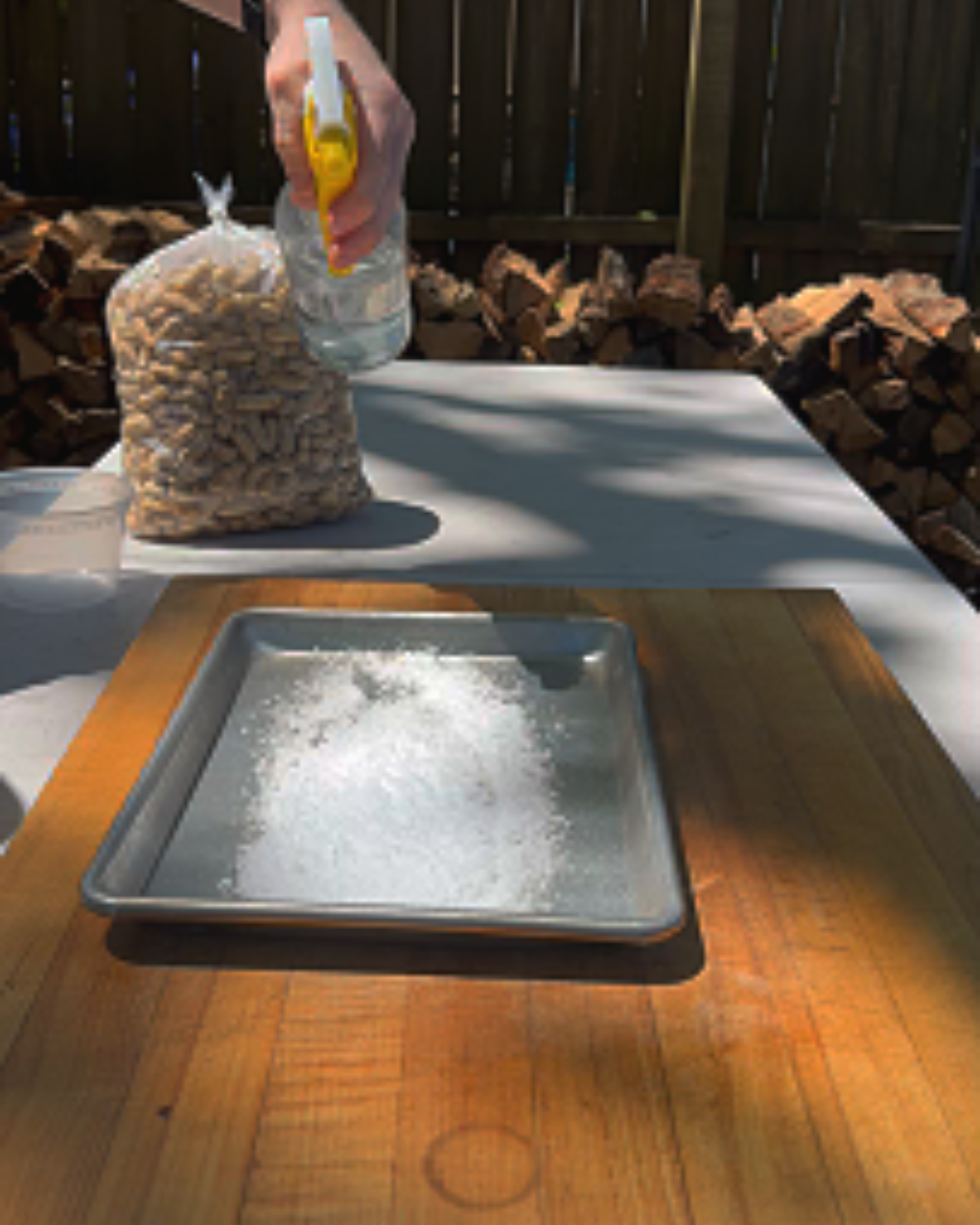 Image of Pour your salt on a sheet pan, distribute in a...