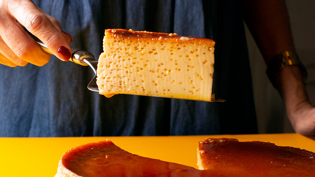 Flan de ovo em panela de pressão