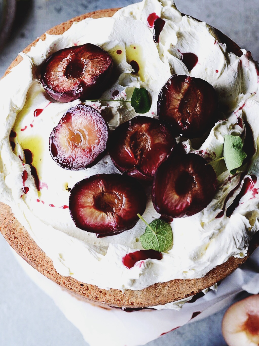 roasted plum & olive oil cake