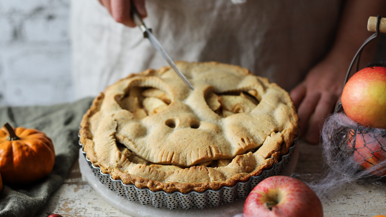 Tarte de Maçã e Canela ao estilo Jack Skellington