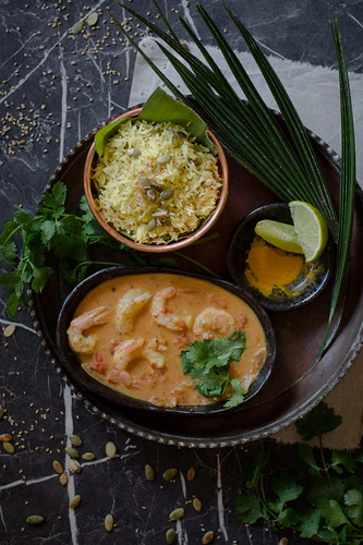 Curry di gamberi con latte di cocco