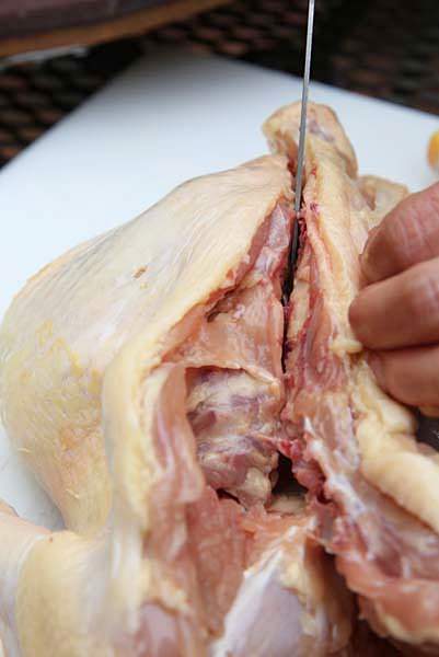 Image of Let's get started! With a sharp knife open the chicken...