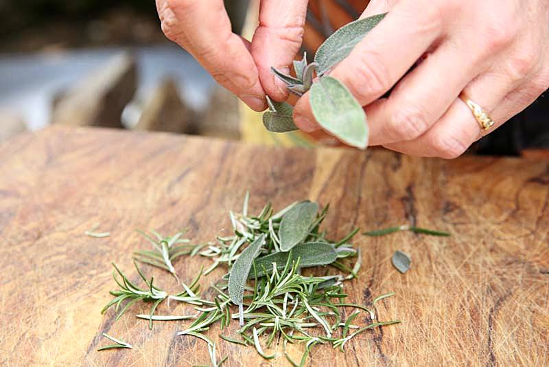 Image of Make sure to use fresh sage leaves and rosemary.